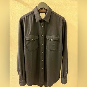 Billy Reid Wool Overshirt in Navy